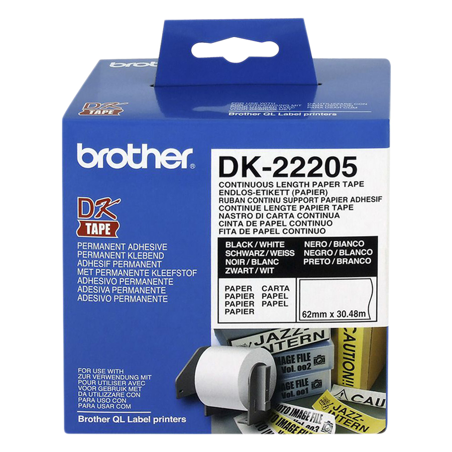 Giấy In Nhãn Liên Tục Brother DK-22205 (62mm x 30m) - Hàng Chính Hãng