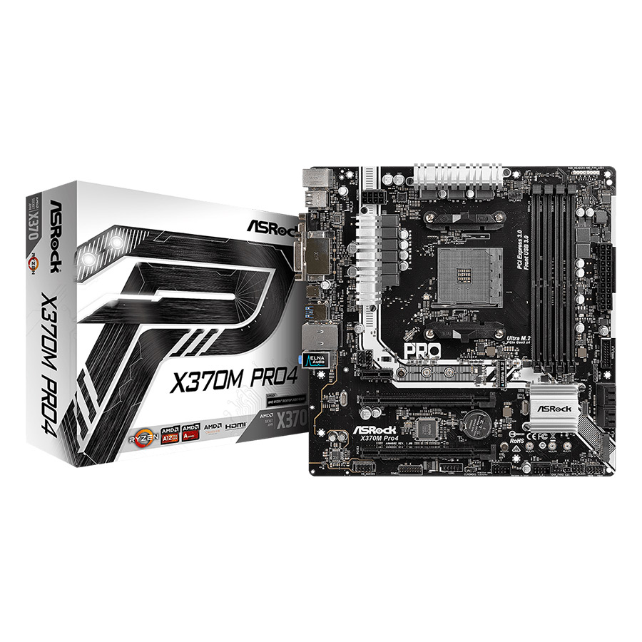 Bo Mạch Chủ Mainboard ASRock X370M Pro4 Socket AM4 - Hàng Chính Hãng