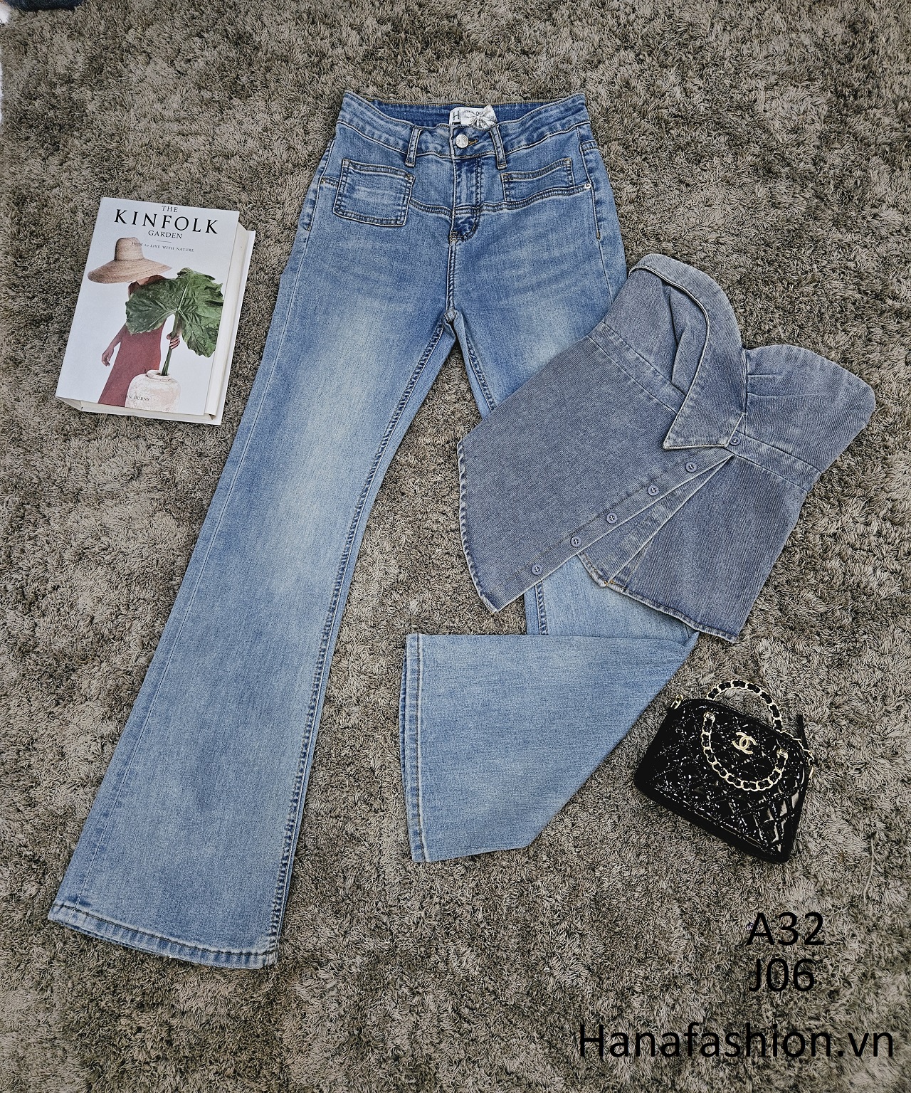Quần Jeans ôm , ống rộng -J06
