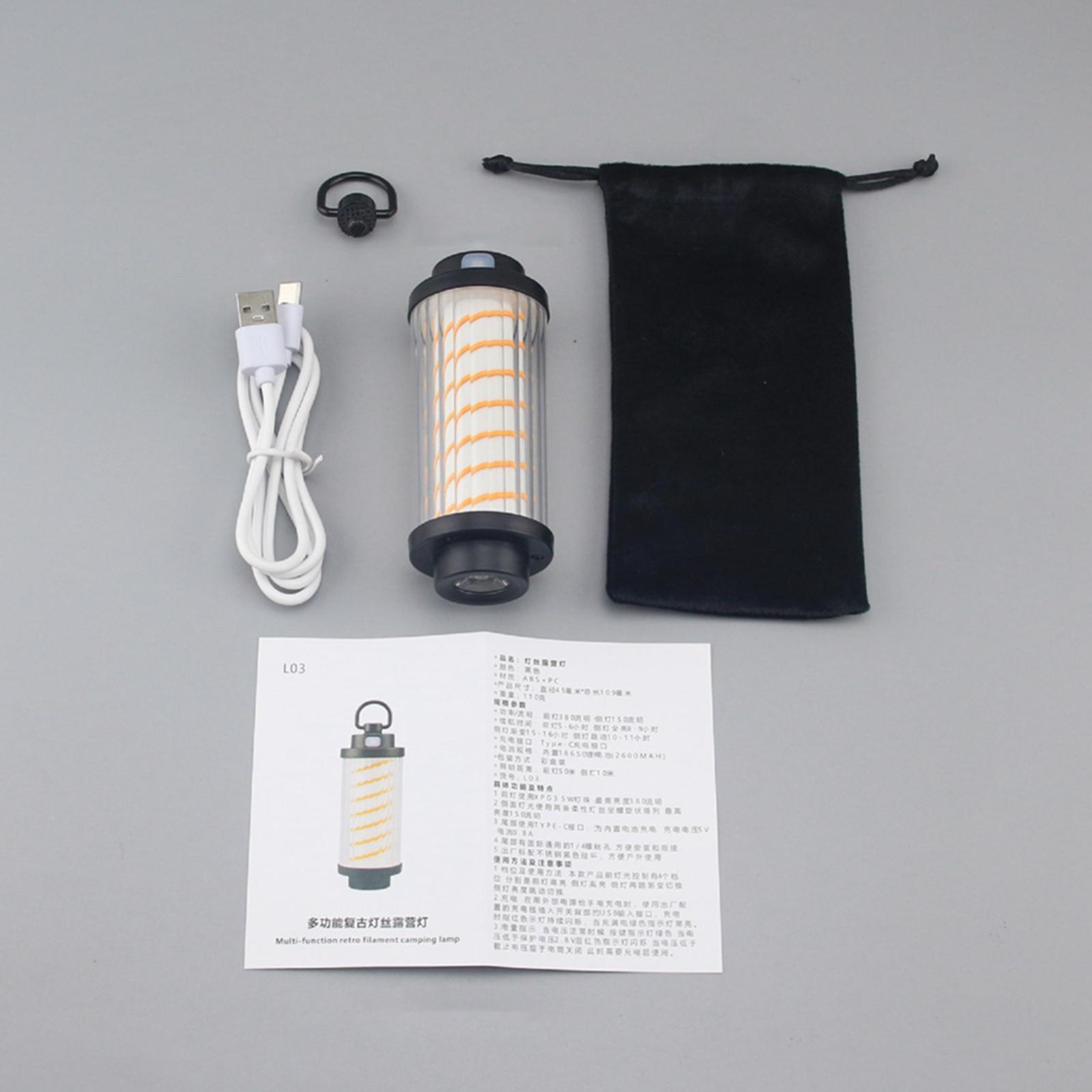 LED Camping Tent Light Camping Lamp Portable Hanging Tent Lantern Rechargeable for Outdoor, Hiking, Fishing, Camping