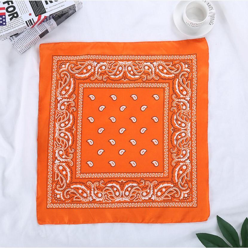 Khăn bandana turban vuông thời trang hàn quốc siêu nhiều màu tăng thêm điểm nhấn đầy tinh tế - Cam