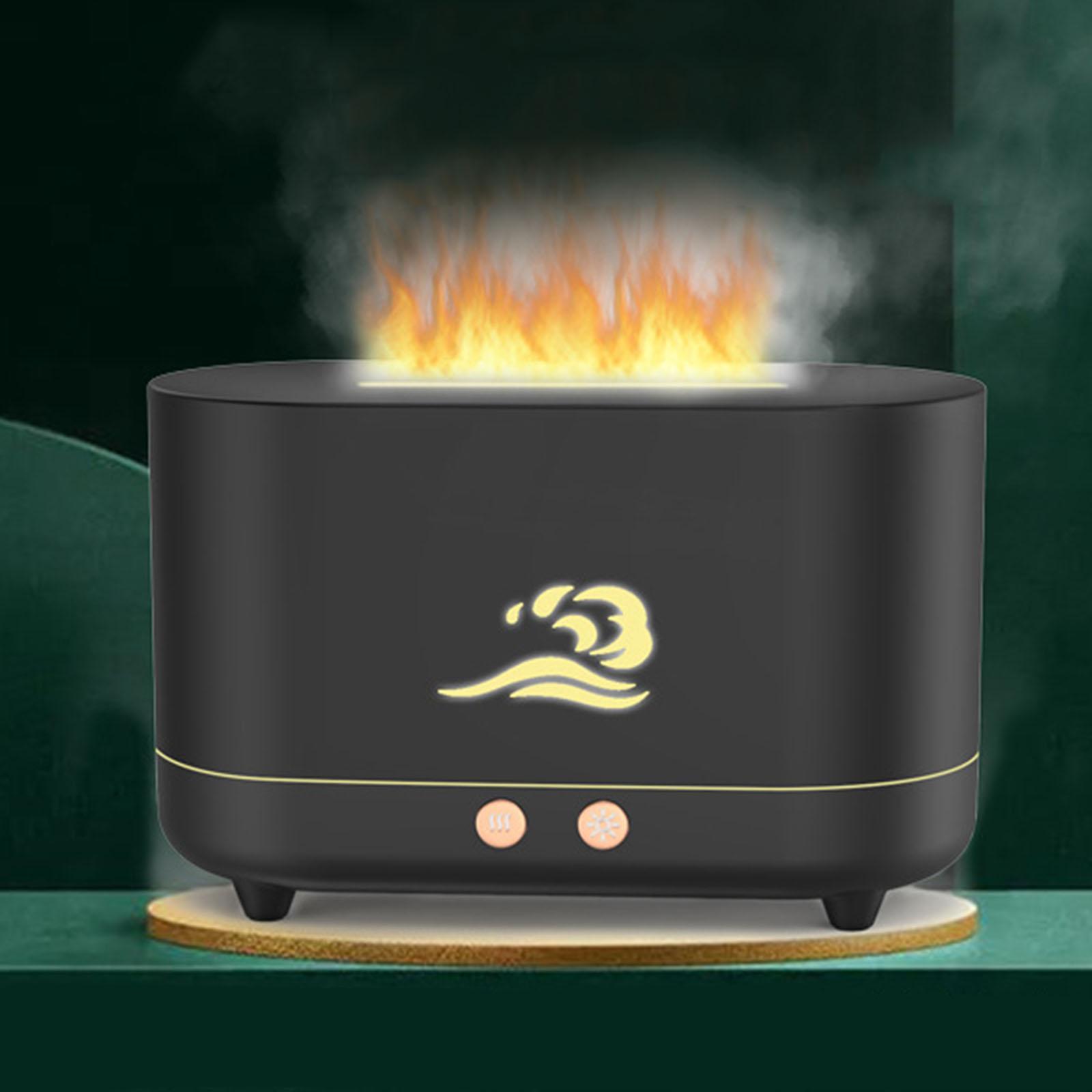 Air Humidifier USB 3D Flame Auto Shut Off Mist with Night Light