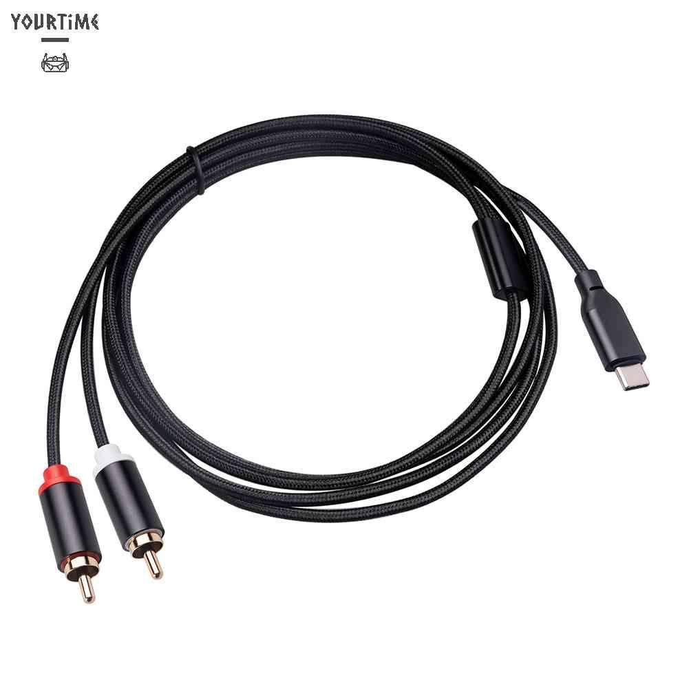 Dây Cáp Âm Thanh Chuyển Đổi Từ Đầu Type-C Sang 2 Cổng RCA Chuyên Dụng Cho Loa
