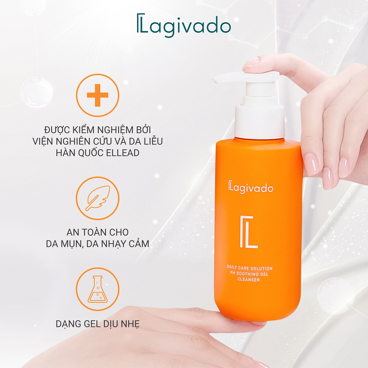 Sữa rửa mặt làm sạch sâu, không khô căng, giảm dầu nhờn Lagivado PH Soothing Gel Cleanser 200 ml