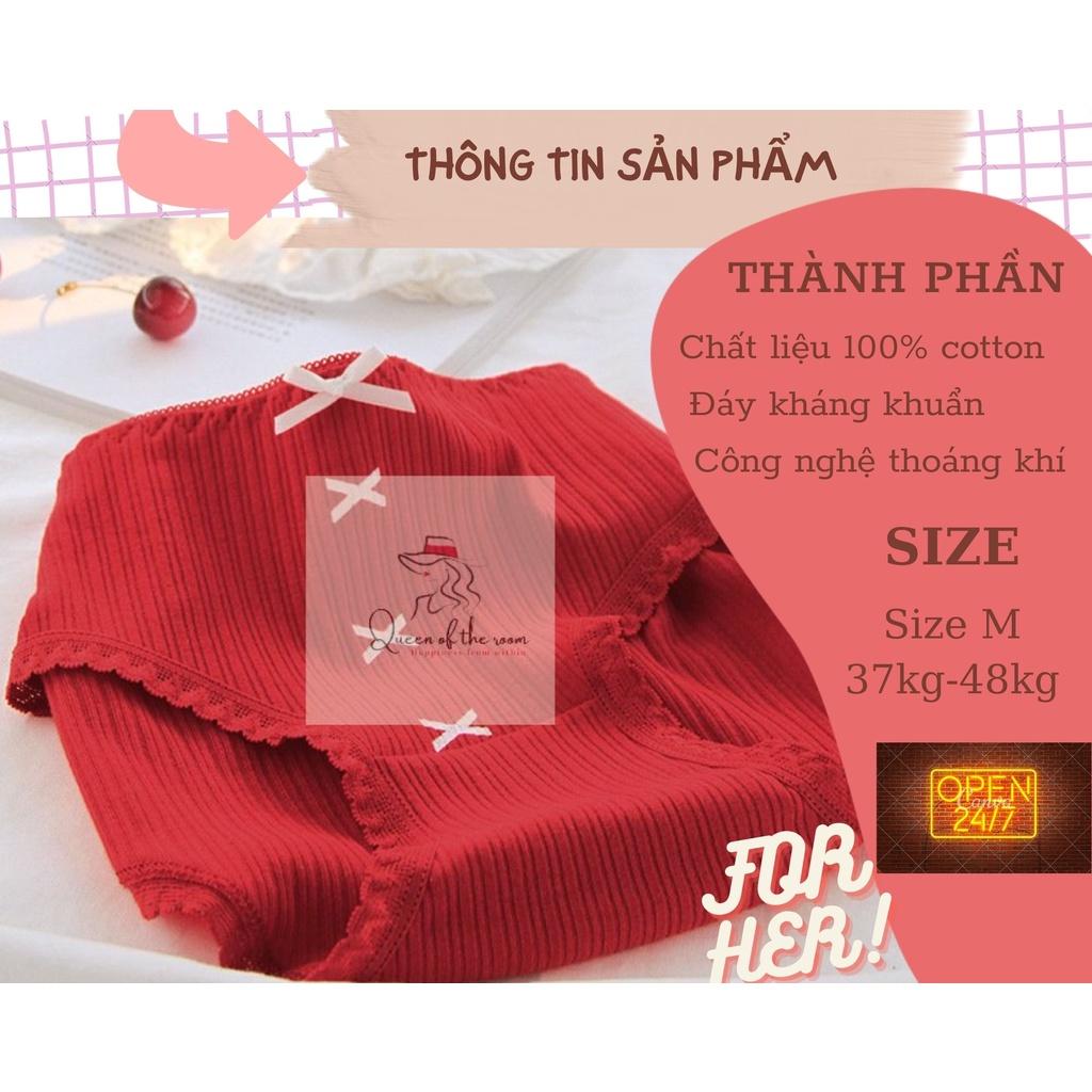 Quần lót nữ cotton kháng khuẩn màu đỏ size M