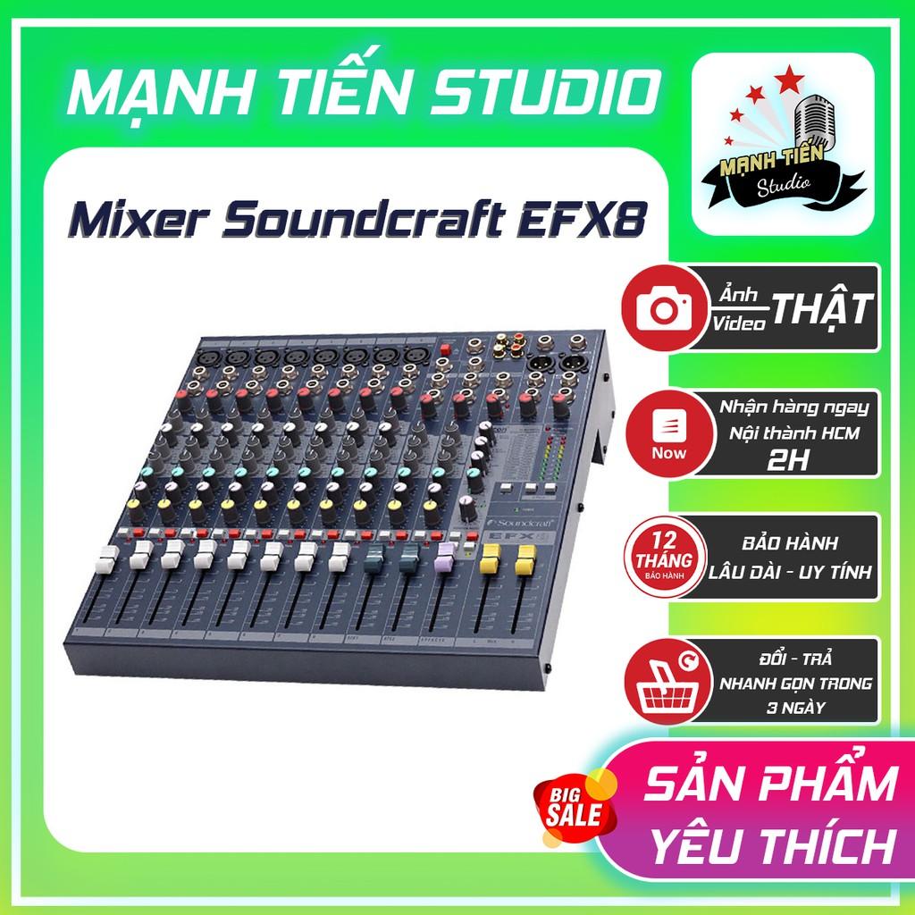 Bàn mixer soundcard CRAFT EFX8 (vang số EFX 8) hỗ trợ âm thanh hát karaoke,livetream fb, bộ vi xử lý AudioDNA
