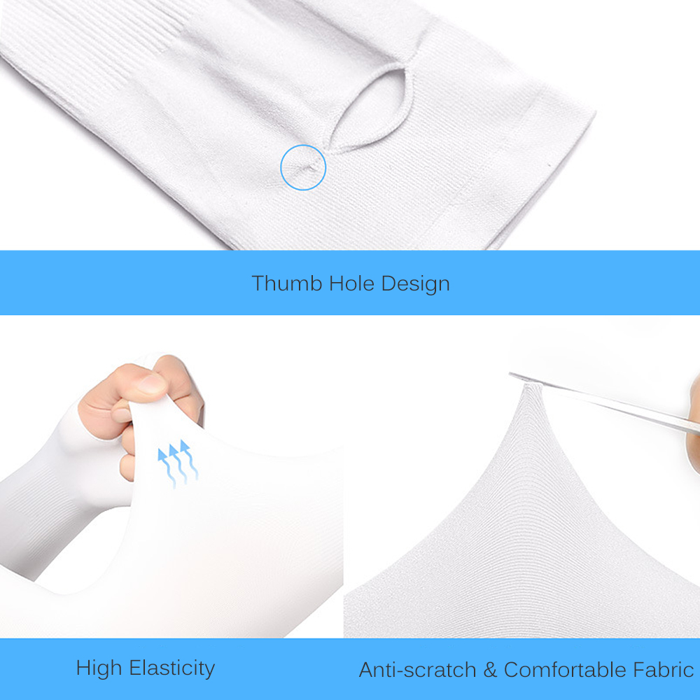 1 Cặp Tay Áo Làm Mát Chống Tia UV Dành Cho Người Đạp Xe/Lái Xe/Chạy Bộ