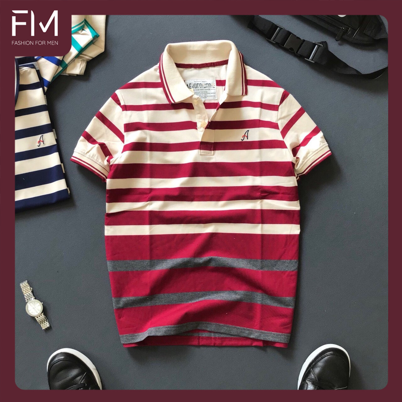 Hình ảnh Áo Polo nam cổ bẻ ngắn tay, chất liệu cao cấp, thoáng mát, bền màu, thiết kế trẻ trung – FORMEN SHOP – FMPS060