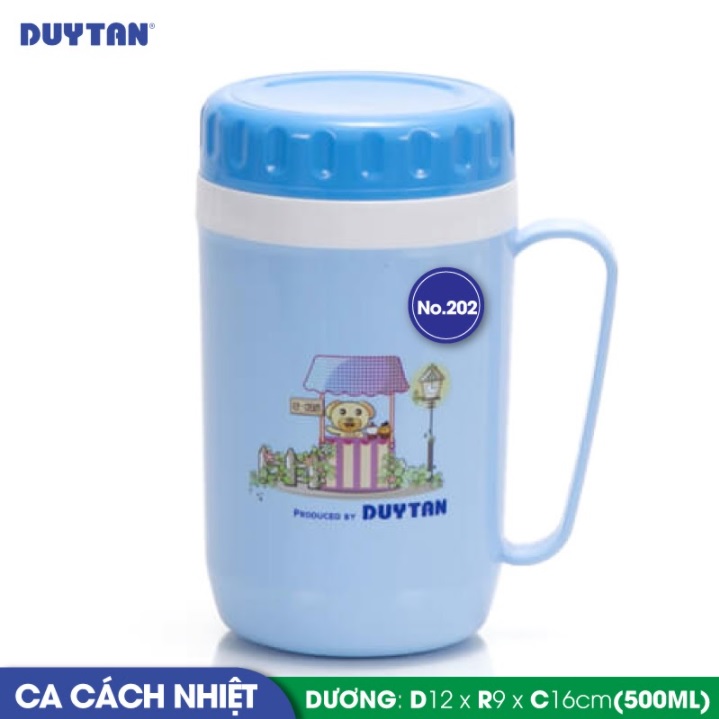 Ca cách nhiệt nhựa Duy Tân 500ml (12 x 9 x 16 cm) - 32024 - Giao màu ngẫu nhiên - Hàng chính hãng