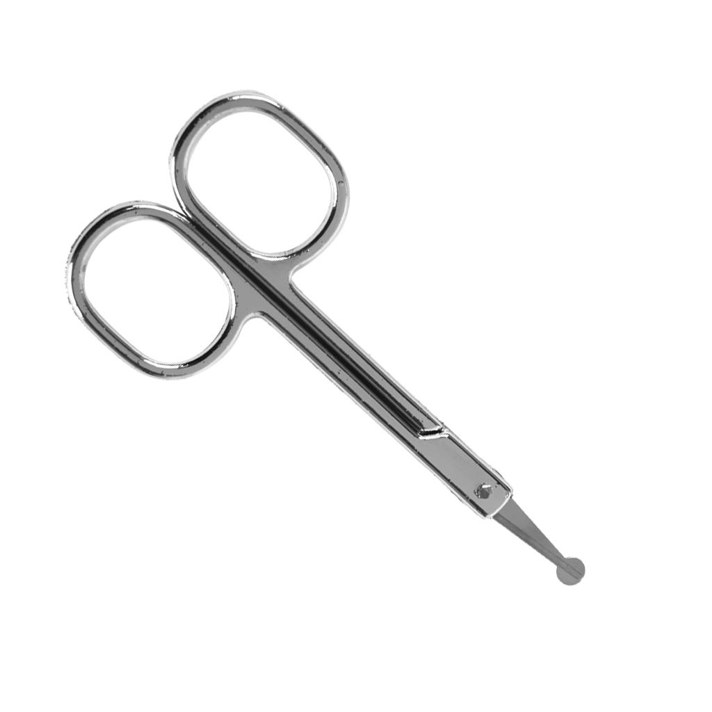 Mini Straight Mustache Nose Hair Remover Scissor Trimmer Safety Round Tip