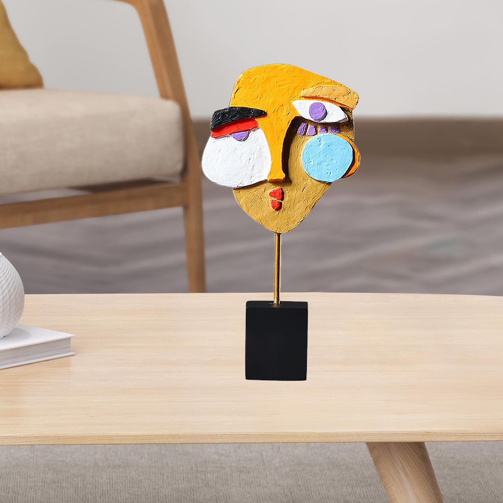Abstract Face Sculpture Decorative Ornament Statue Tabletop Artwork A