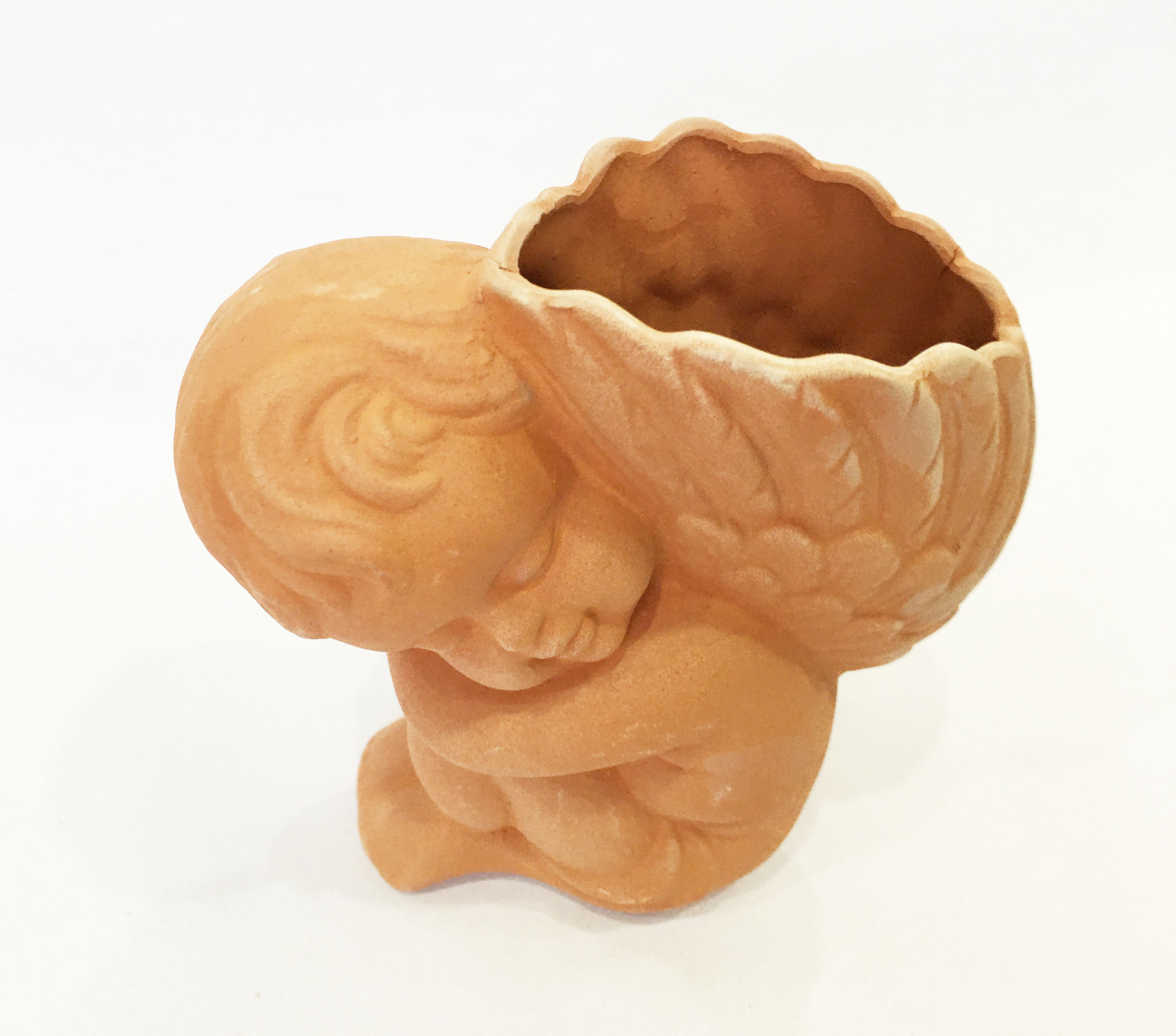 Chậu đất nung Thiên Thần Nhỏ vintage , chậu có lỗ, trồng bonsai, cây cảnh, sen đá, trang trí sân vườn