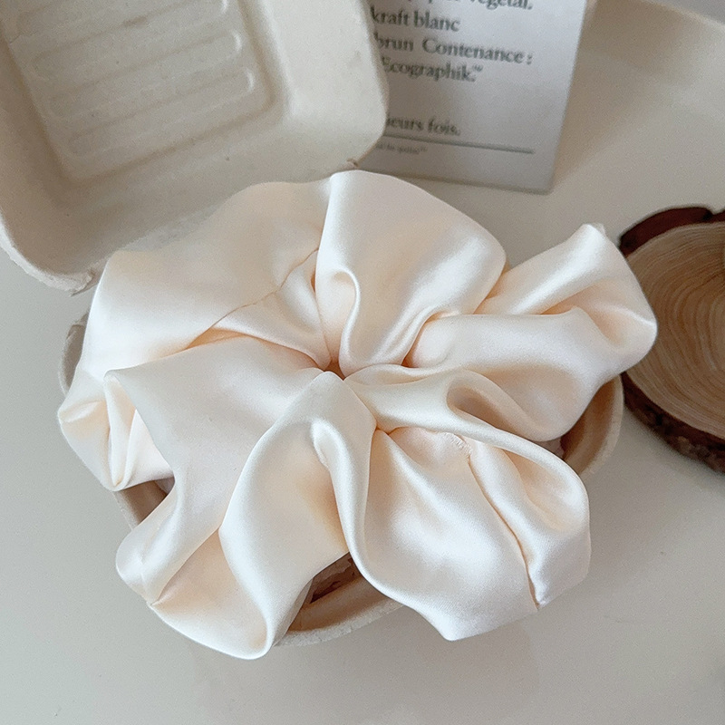 Chun cột tóc nữ, dây cột scrunchies lụa satin phụ kiện cao cấp, đồ buộc tóc, cột tóc scrunchies lụa bản lớn sang chảnh