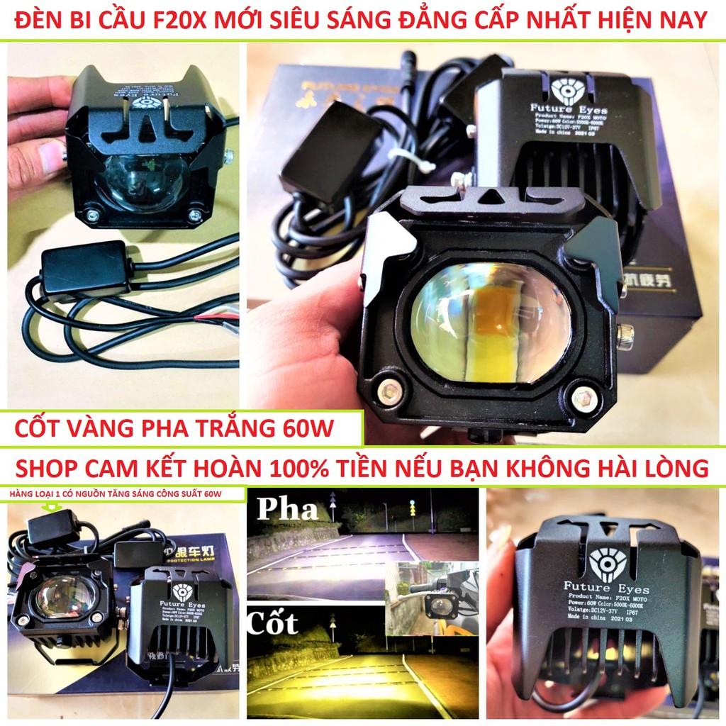 Đèn bi cầu 2 màu cốt vàng pha trắng F20xp 60w siêu sáng chống nước dành cho khách vip