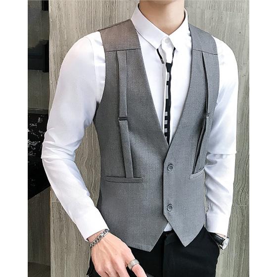 Áo gile phong cách hàn quốc siêu chất cực đỉnh, độc lạ, thiết kế đai 2 vai, nam tính và năng động - N41