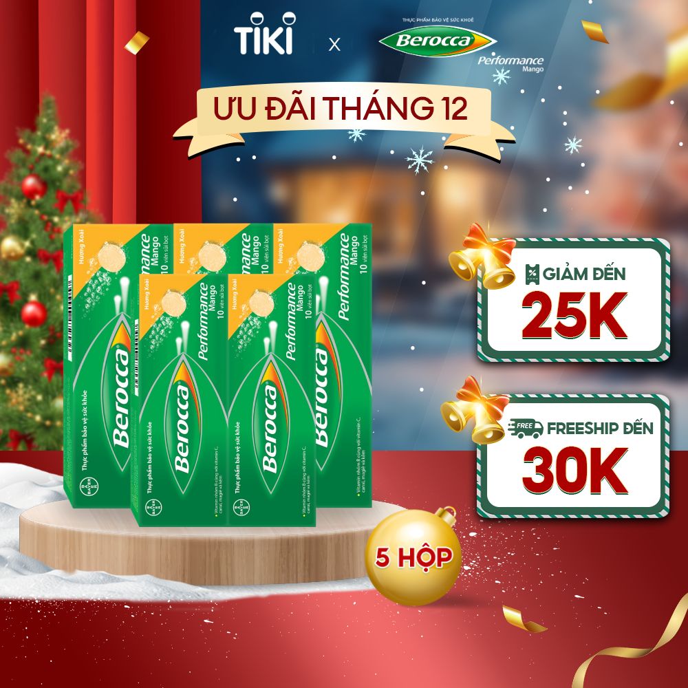 Combo 5 Viên Sủi Bổ Sung Vitamin BEROCCA Performance Hộp 10 Viên x4 Hỗ Trợ Tăng Cường Sức Đề Kháng