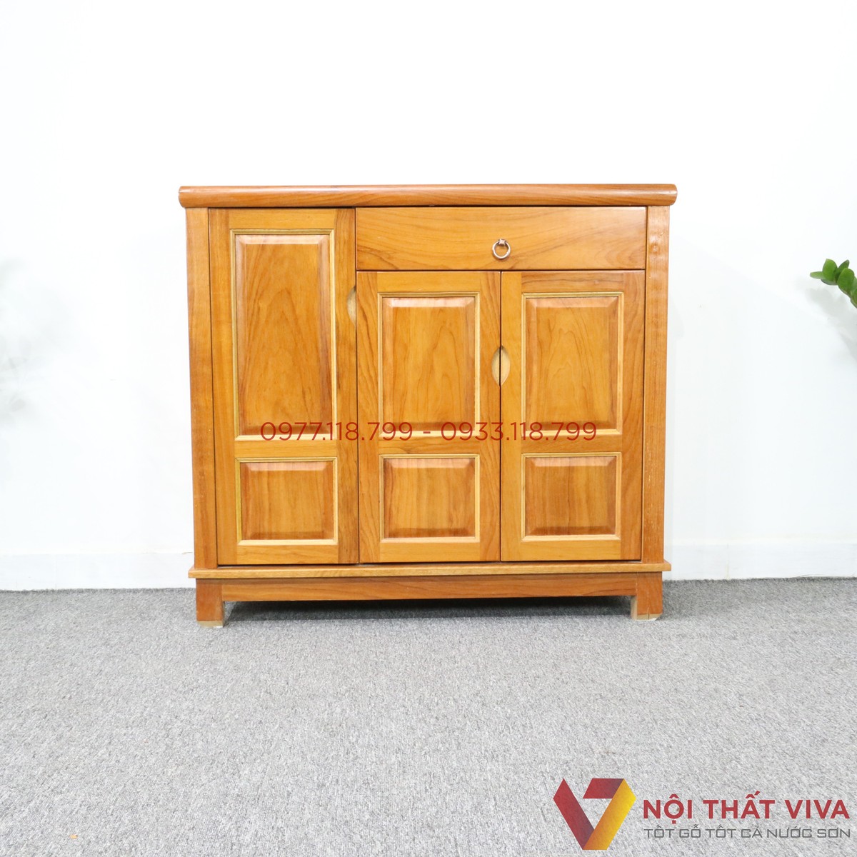 Tủ Giày Dép Gỗ Gõ Đỏ 3 Cánh Đẹp Giá Rẻ
