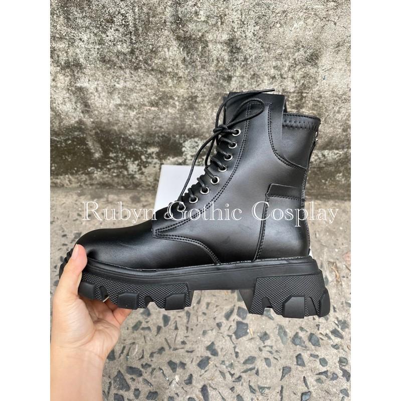 Giày Boots chiến binh khoá kéo cool ngầu độc lạ mới ( dây kéo phía sau ) A11