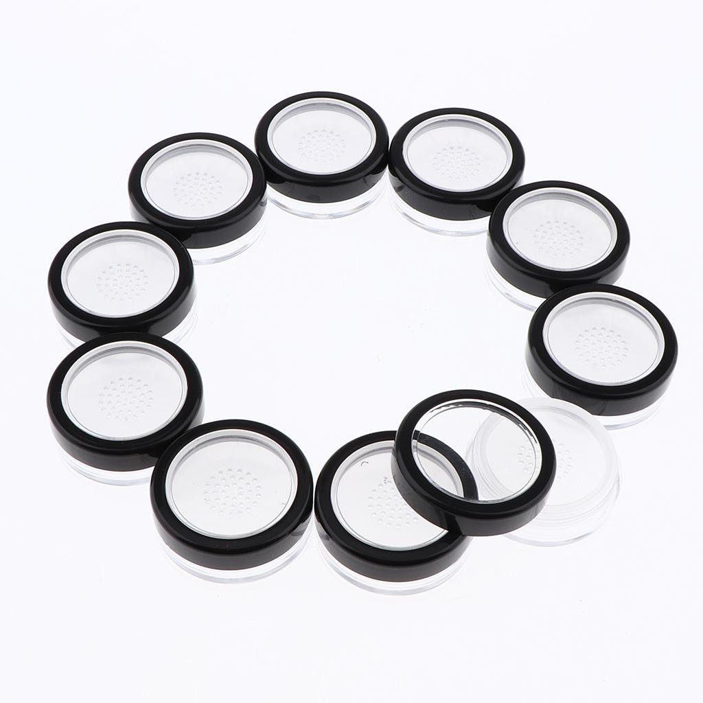 10 Pieces Empty Powder Case PP Plastic Box Cosmetic Makeup Loose Powder Jar