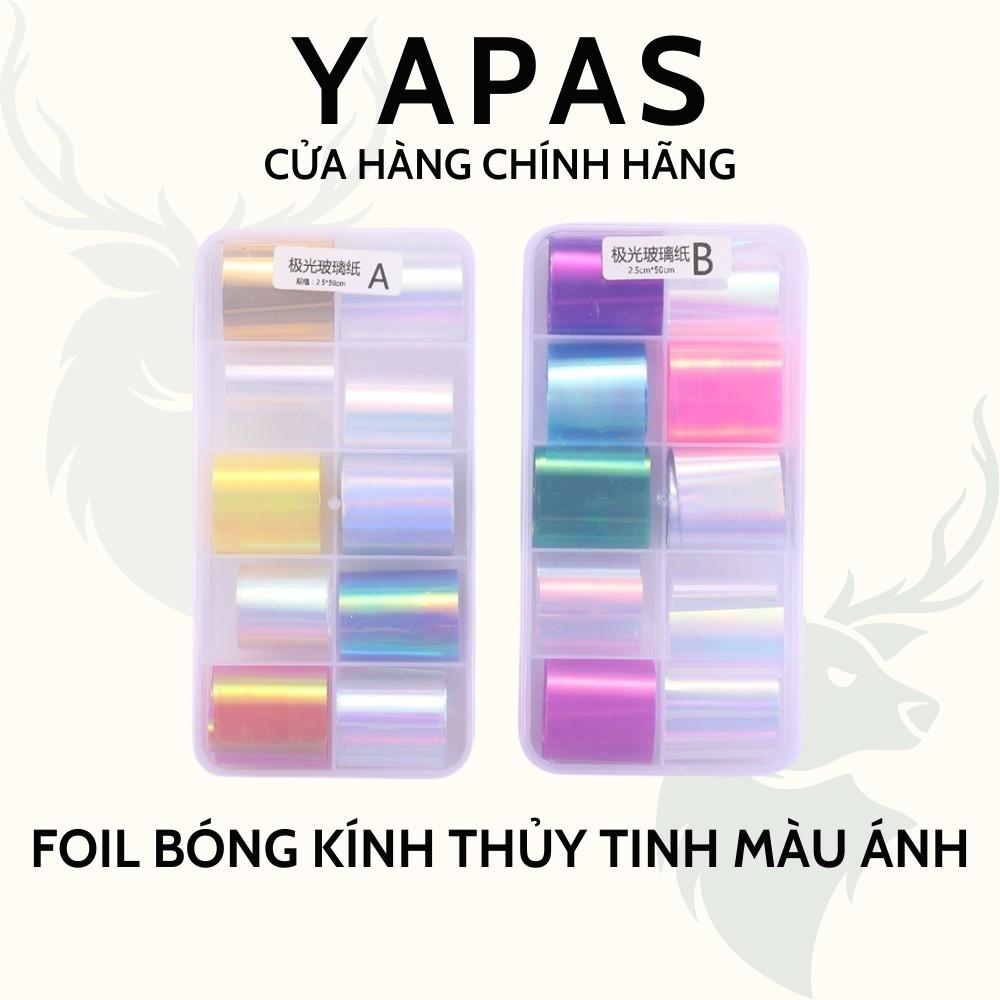 Foil ẩn thủy tinh 7 màu trang trí móng, Giấy bóng kính làm nail chuyên dụng