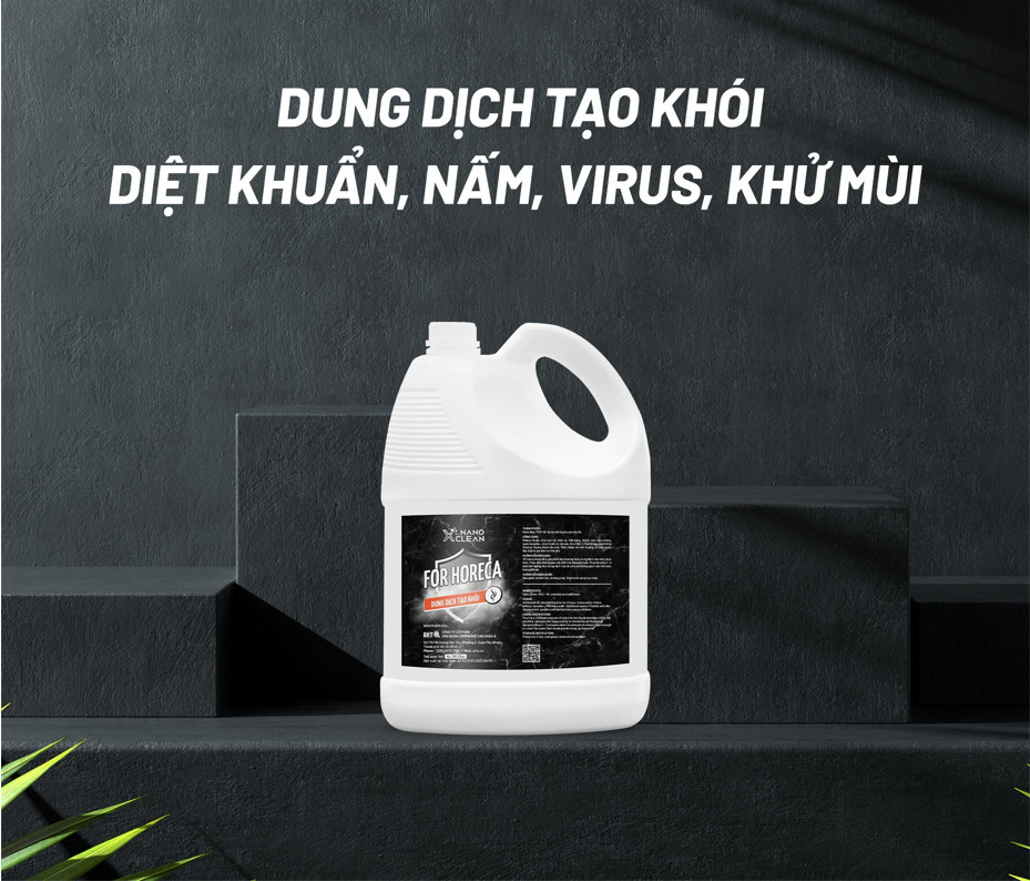 Dung dịch phun khói khử mùi ô tô xe hơi Nano Xclean For Horeca 5 Lít Dùng Cho Máy Phun Khói Khử Khuẩn-Diệt Khuẩn Khử Mùi Nhà Hàng, khách sạn, karaoke, ô tô, Bếp-Nano Bạc AHTC