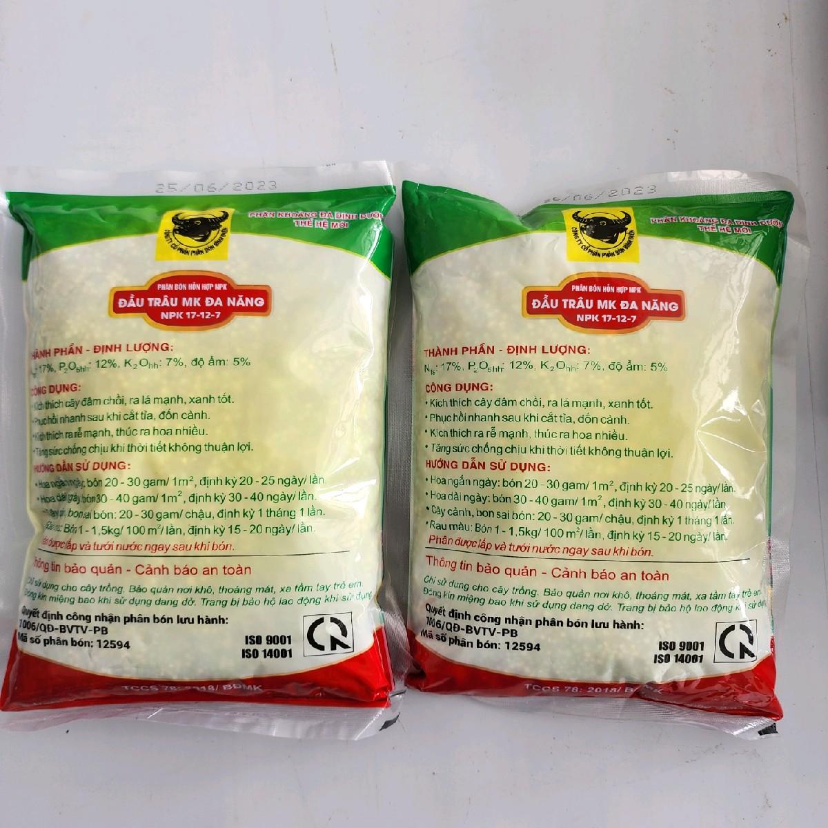 Phân Bón Hỗn Hợp NPK Đầu Trâu MK Đa Năng NPK 17-12-7 | Phân Bón Chuyên Hoa - Cây Cảnh