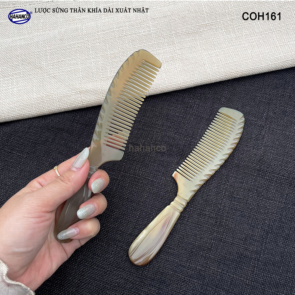 Lược Sừng Khía Dài Thon Gọn HAHANCO (Size: M - 18cm) Mẫu Lược Thông Dụng - COH161