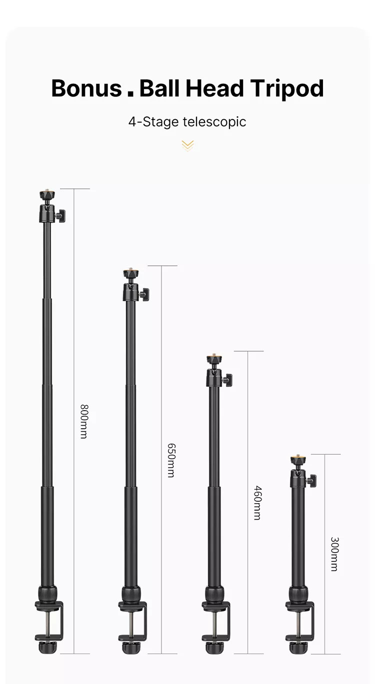 ULANZI K12 (2500K-9000K) - HÀNG CHÍNH HÃNG - Bộ đèn LED đi kèm Giá đỡ &amp;amp; Điều khiển từ xa