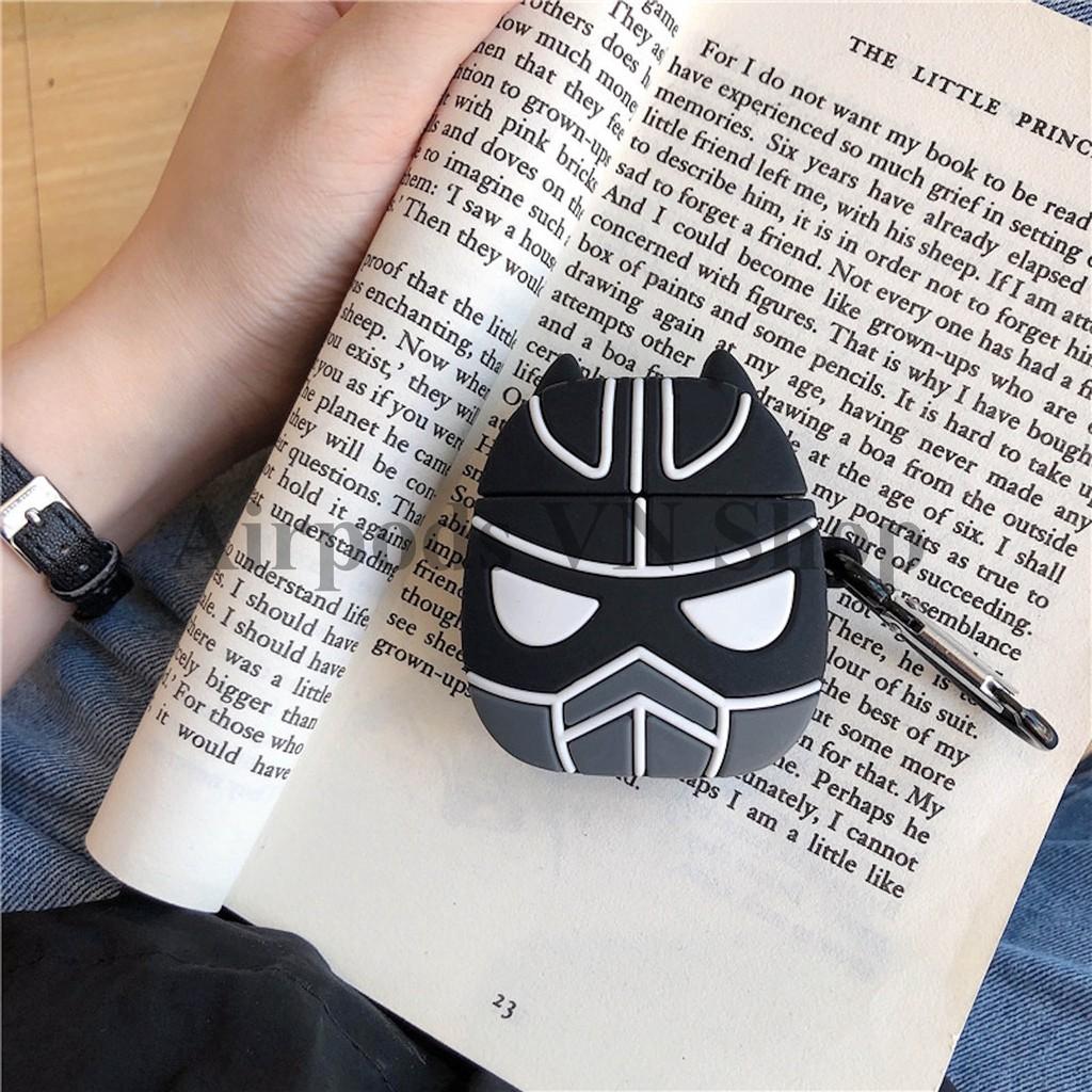 Bao Case Ốp dành cho Airpods 1/2 black Panther báo đen sừng silicon cao cấp