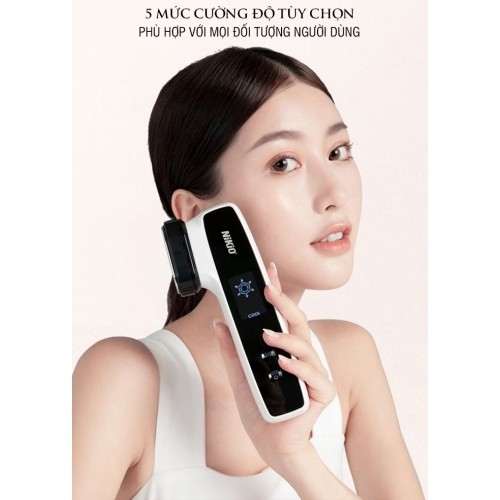 Máy Massage Mặt Và Nâng Cơ Mặt Nikio NK-128 - Công Nghệ Điện Di RF và EMS, Photon Xanh và Đỏ Chườm Nóng Và Lạnh - Hỗ Trợ Đẩy Tinh Chất, Giảm Nếp Nhăn, Tăng Sinh Collagen, Trẻ Hóa Da