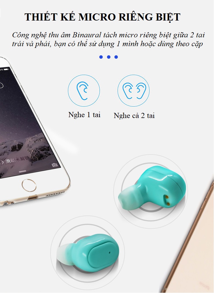 Tai Nghe Bluetooth Mini TWS-M9 Thiết Kế Nhỏ Gọn, Kiểu Dáng Thời Trang