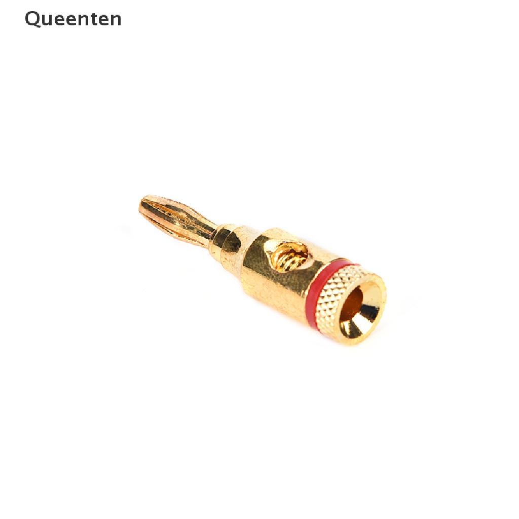 Queenten 8 Pcs Gold Plated Musical Speaker Cable Wire Screw Metal Banana Plug Connector  QT