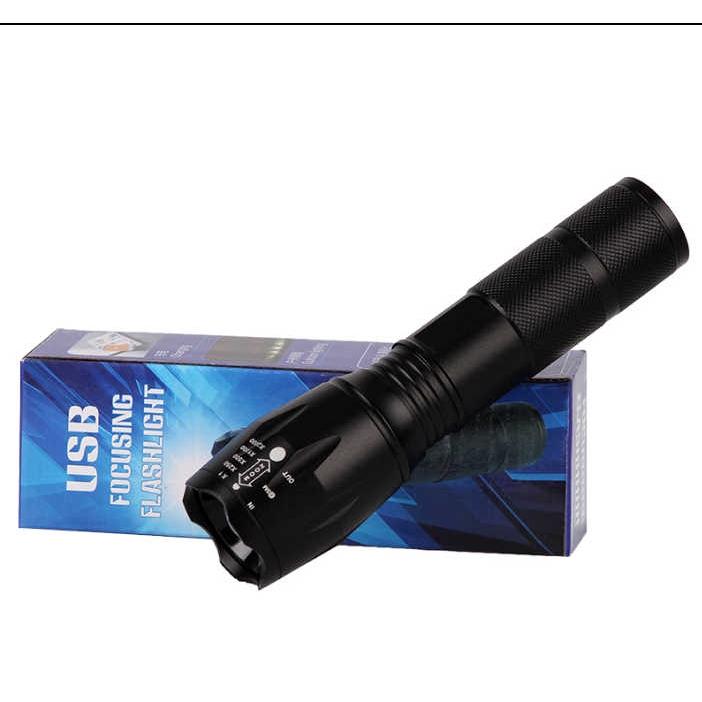 Đèn pin chiến thuật ngoài trời CREE T6 LED cầm tay 5Modes USB có thể sạc lại