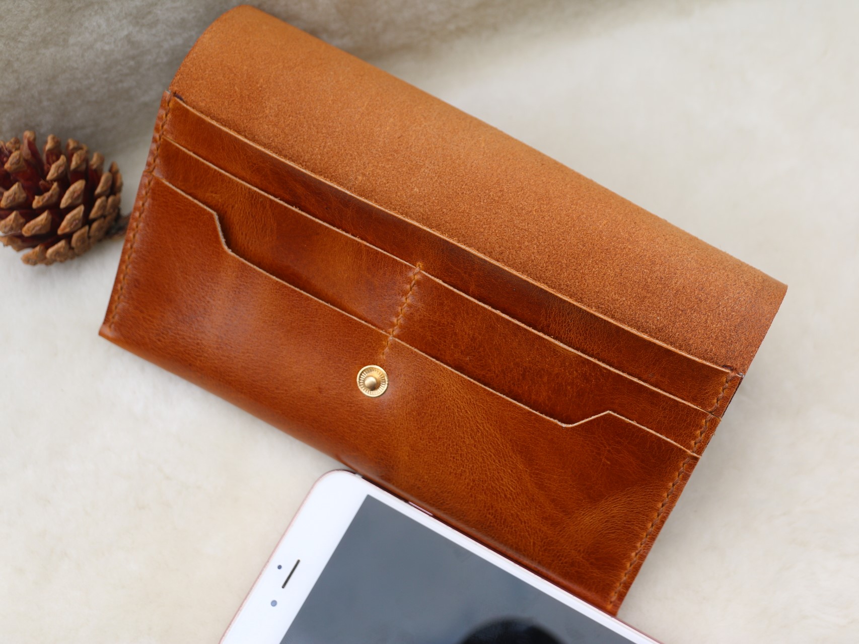 Ví Ngang Cầm Tay Nam Nữ Da Bò Pullup Handmade