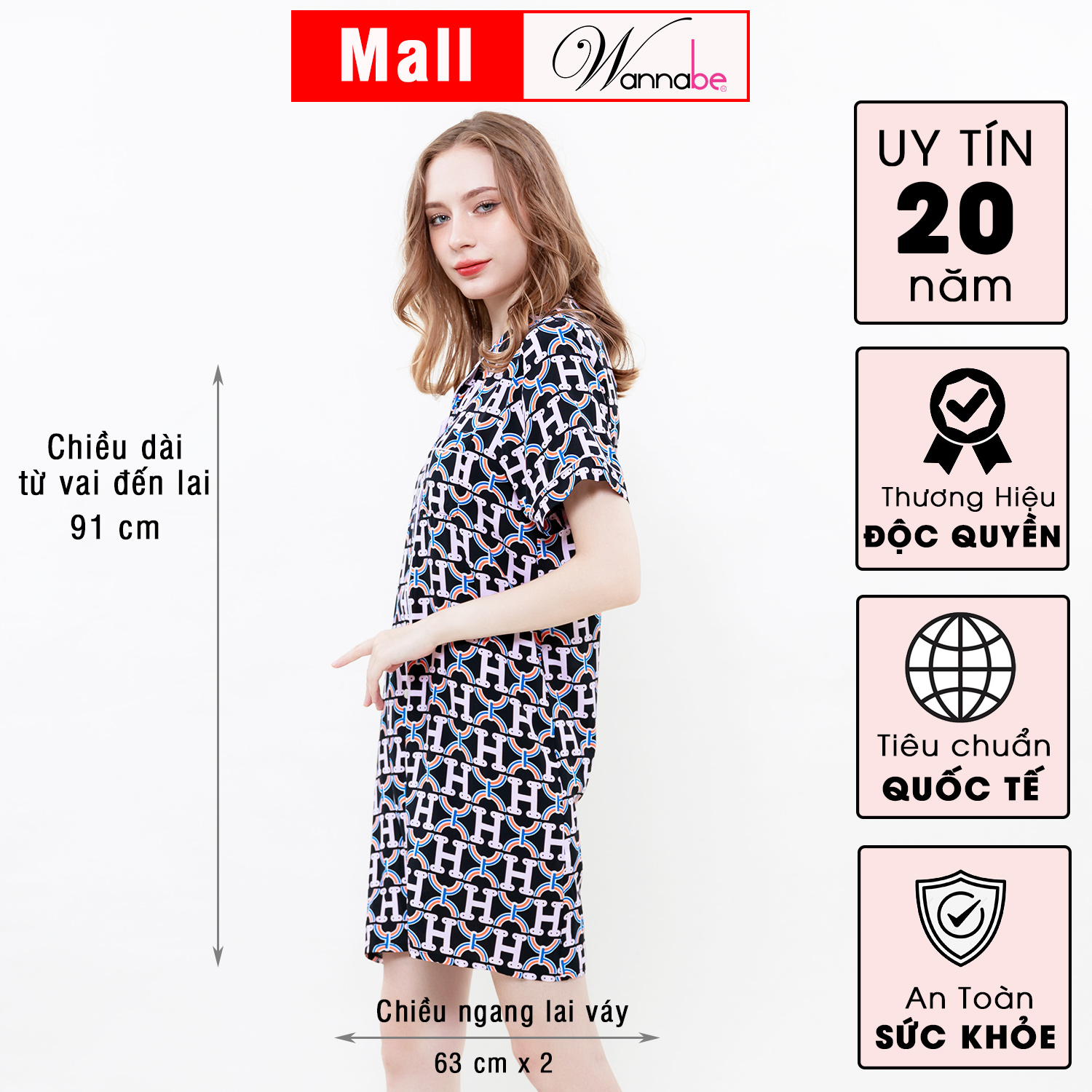 Đầm ngủ sơ mi cao cấp Wannabe DNC19 váy ngủ dáng pijama form suông thoải mái nữ tính vải lanh tole siêu mát