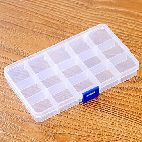 Hộp Đựng Trang Sức 15 Ngăn Mini Trong Suốt Có Thể tháo Ráp Các Ngăn H026
