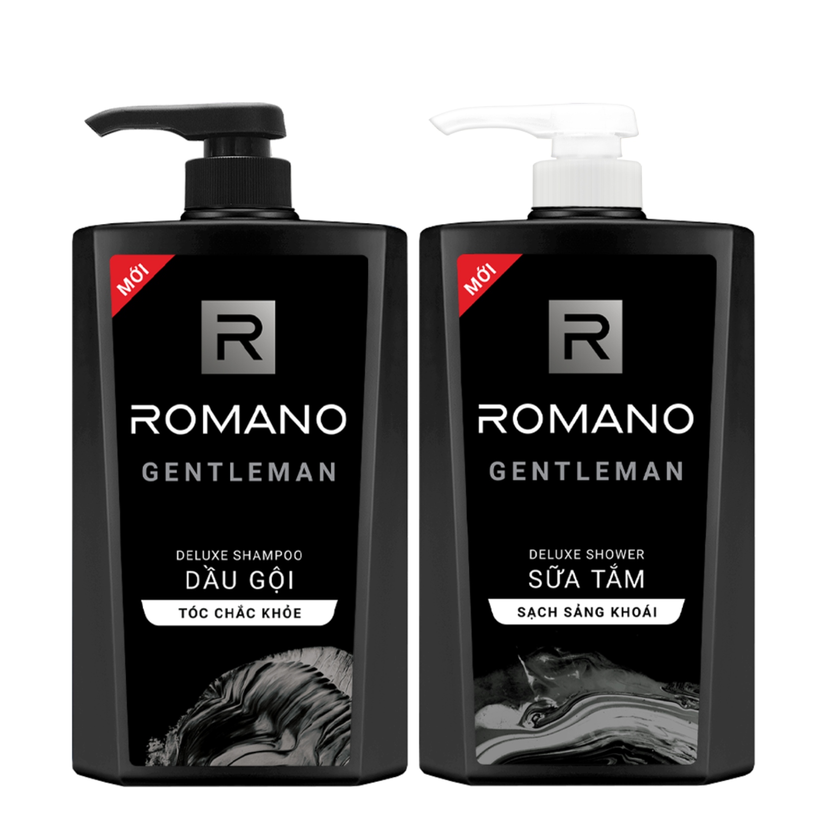 Combo Dầu gội và Sữa tắm Romano Gentleman lịch lãm nam tính 650g/chai