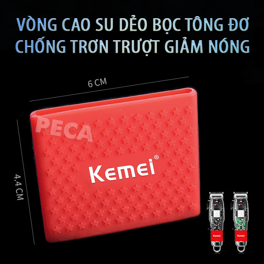 Tông đơ cắt tóc chuyên nghiệp Kemei KM-NG108 màn hình LCD hiển thị phiên bản thấy mạch công suất mạnh dùng sạc USB pin trâu sạc nhanh, kèm 6 cữ lược căn độ dài và phụ kiện đầy đủ - Hàng chính hãng