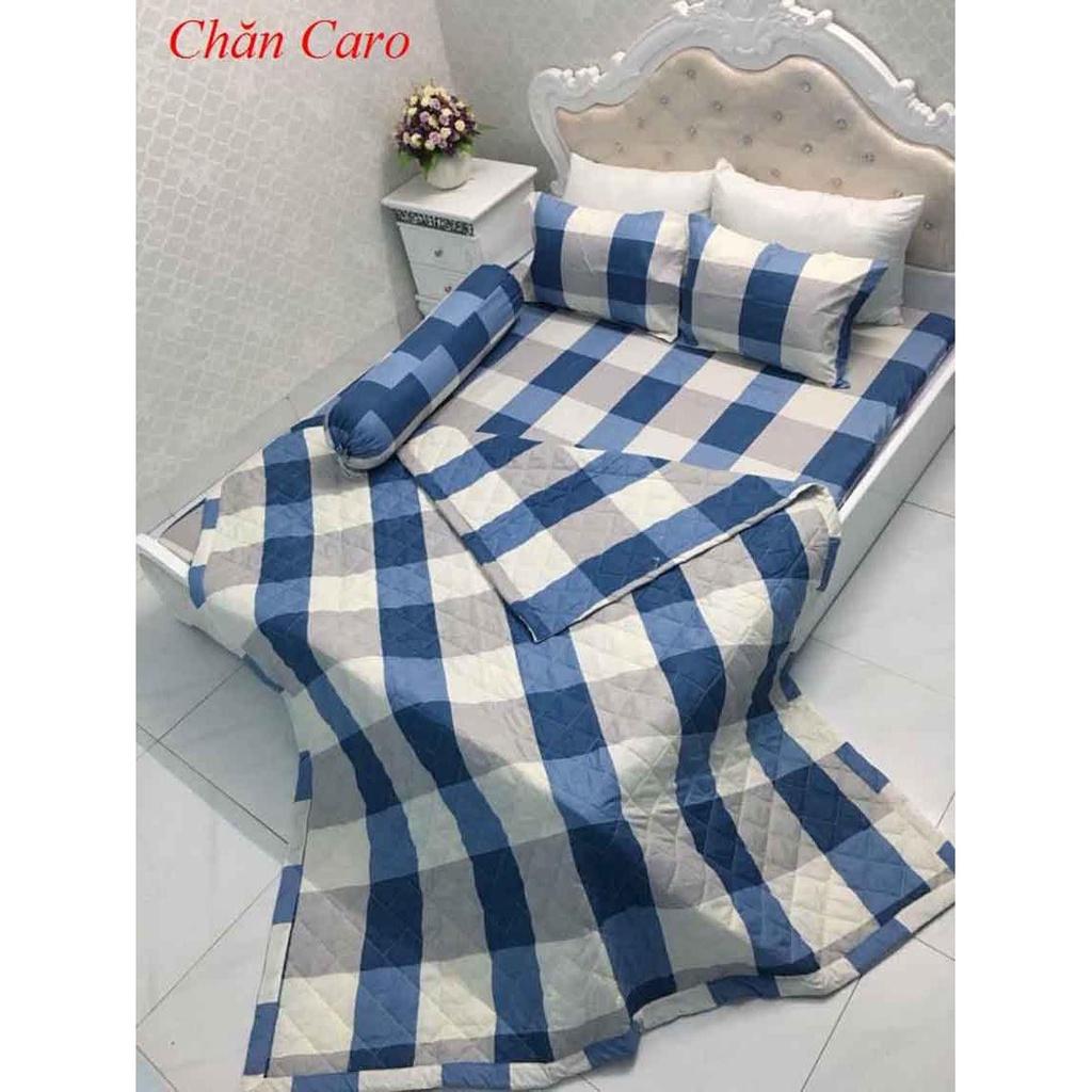 Chăn mền cotton chần bông dùng 2 mặt đắp thoáng mát 1.6x2m cao cấp