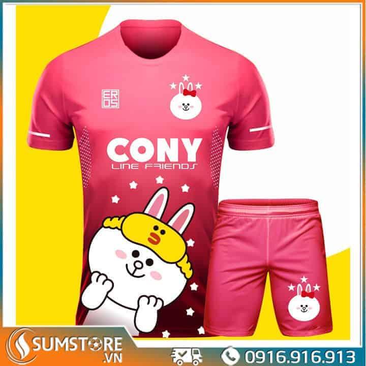 Áo Bóng Đá Cony Hồng Đậm - Đồ Đá Banh Nam Nữ Dễ Thương Độc Lạ