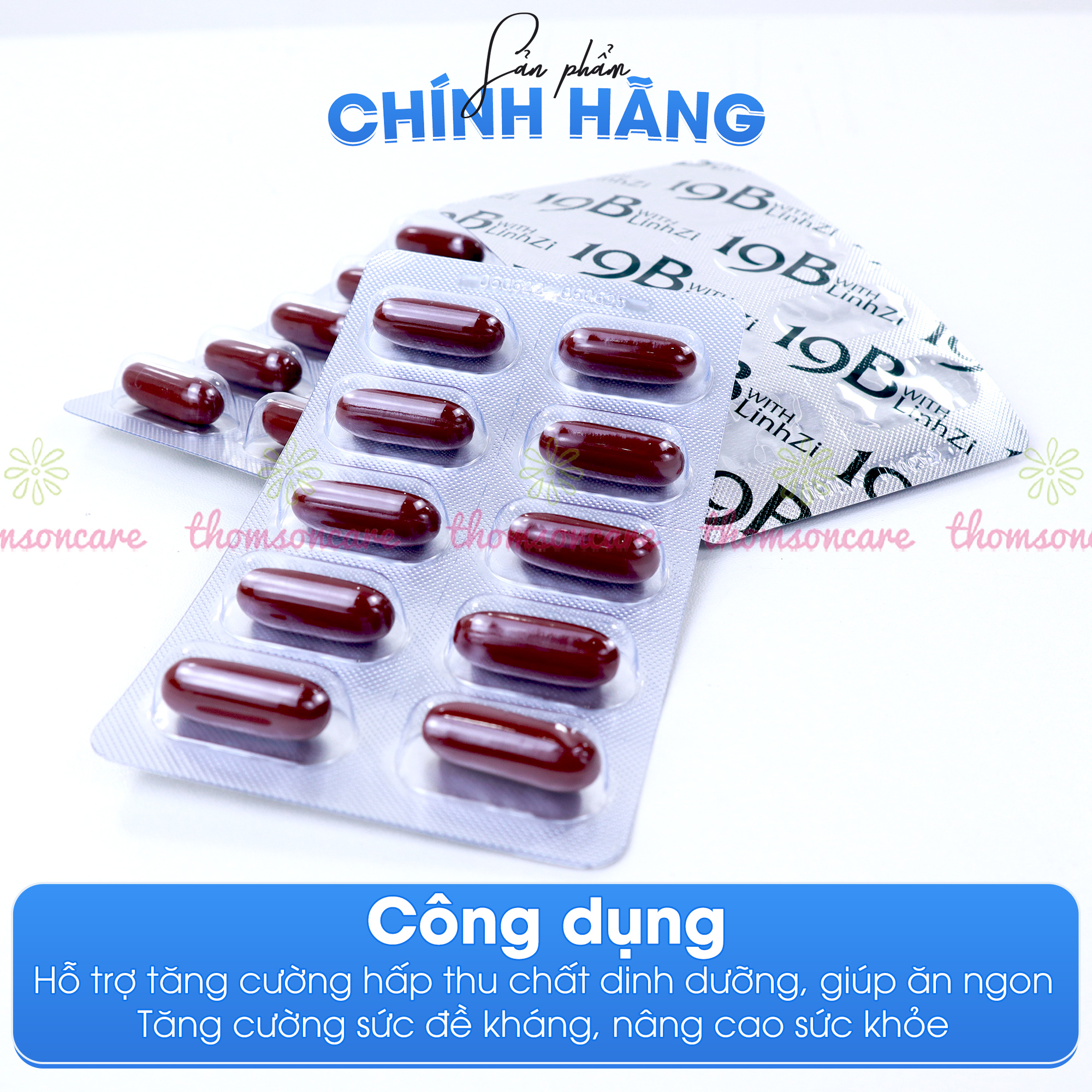 Viên Ăn Ngon 19B With Linhzi tăng cường hấp thu chất dinh dưỡng, cho người kém ăn, chán ăn, ăn không hấp thụ bổ sung các vitamin nhóm B - Thomsoncare