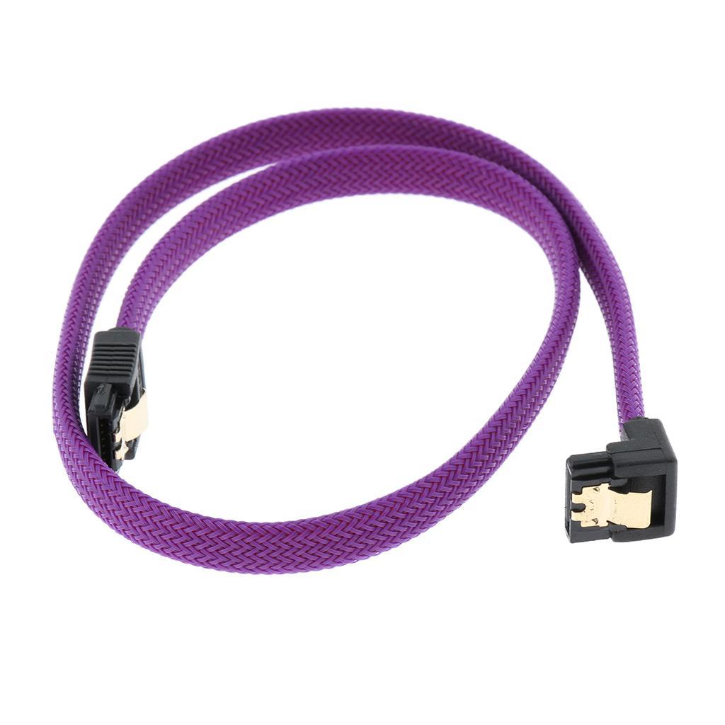 Slim SATA 3.0 Cable for HDD SSD Straight to 90-degree with Lock 50cm