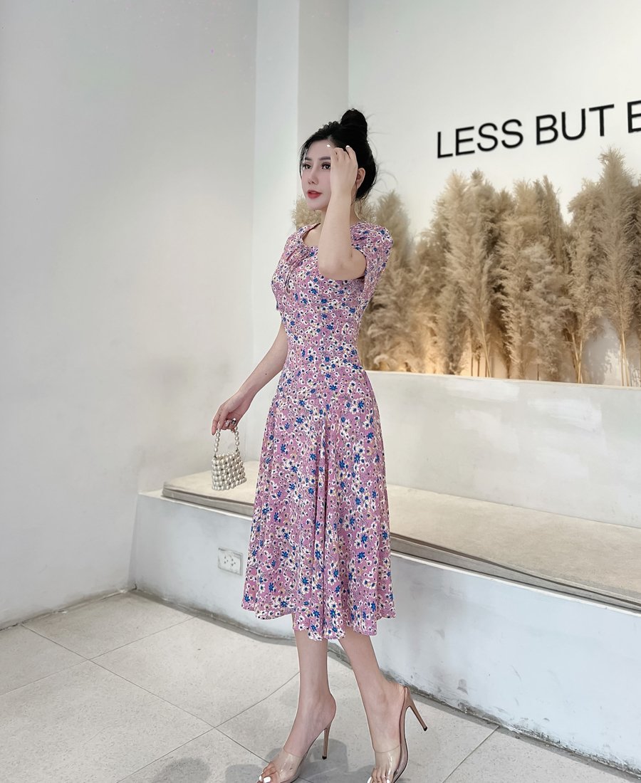 Đầm suôn đuôi cái hoa nhí D066- Big size- Lady fashion- Khánh Linh Style