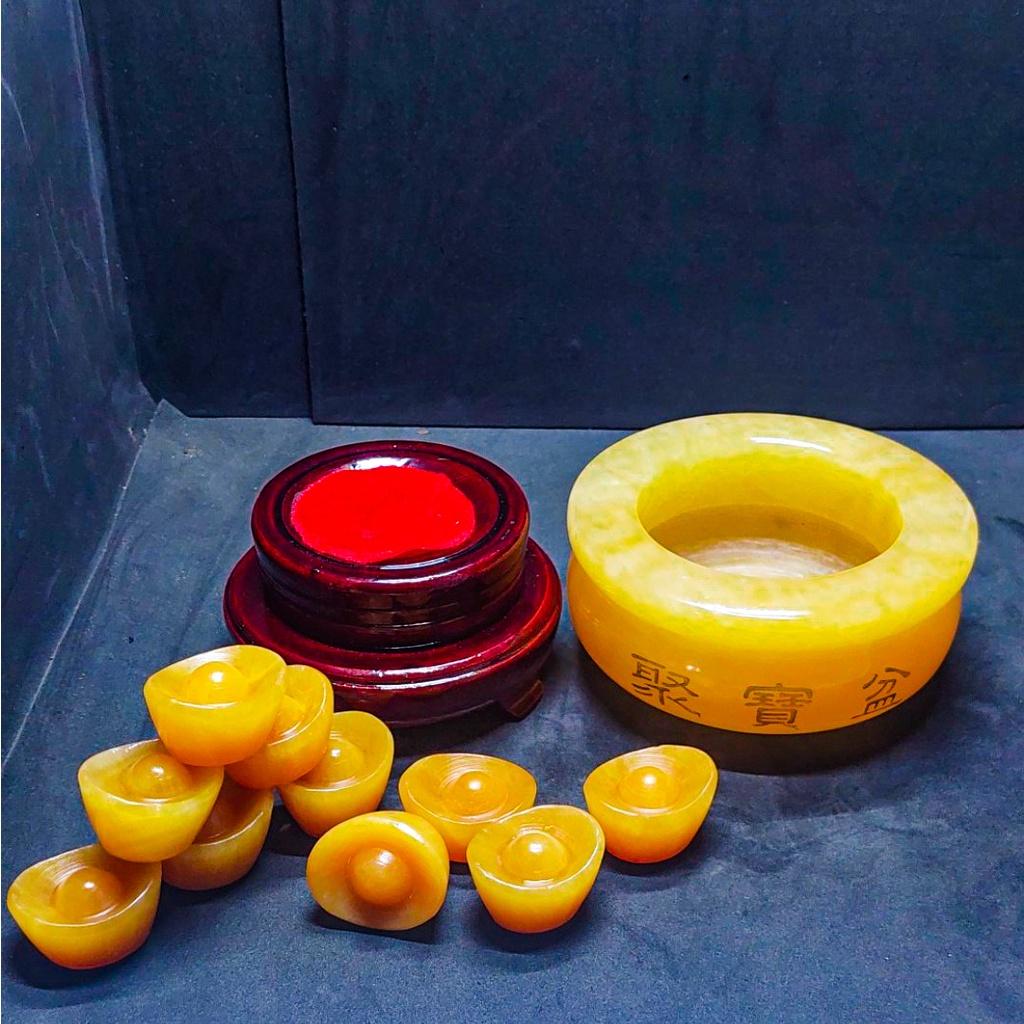 Bát Vàng, Bát Tụ Bảo , Tụ Bảo Bồn Đá Ngọc Hoàng Long - Đường Kính 13cm