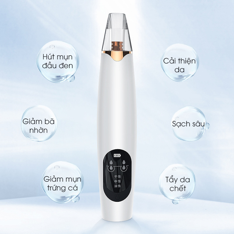 Máy Hút Mụn Đầu Đen, Trứng Cá Cầm Tay T-RA Cao Cấp Thế Hệ Mới An Toàn Cho Da - Sạc Pin Cổng USB