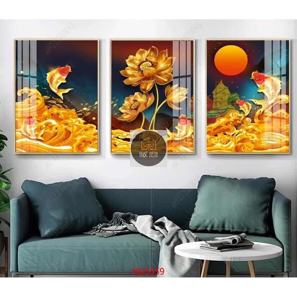 Xả tranh tráng gương siêu to khổng lồ bộ 3 bức 70x100cm