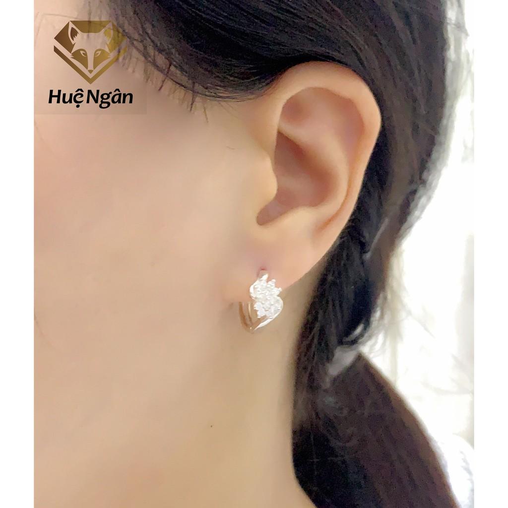 Bông tai bạc Ý 925 Huệ Ngân - Khuyên Vòng Xinh RYE140611