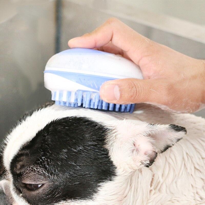 Pet Dog Cat Bath Brush 2-in-1 Pet SPA Massage Comb Soft Silicone Pet Shower Hair Grooming Cmob Dog Cleaning Tool Pet Supplies
