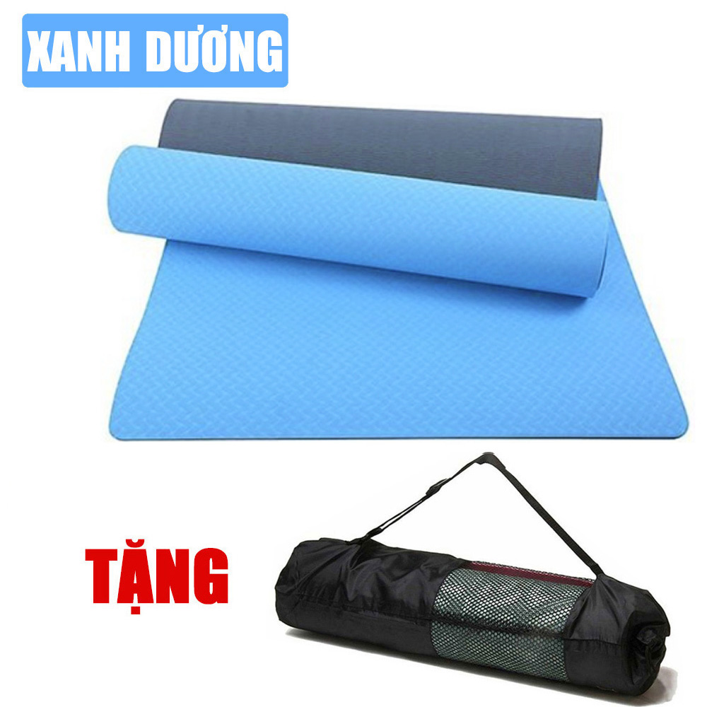 Thảm Tập Yoga chất liệu TPE 2 lớp dày 6mm chống trơn trượt cực tốt