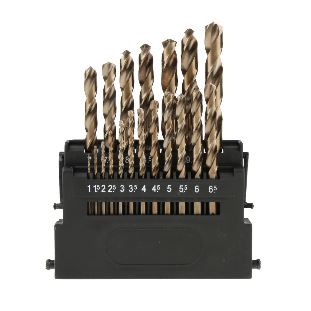 Bộ 19 M35 Cấp Cobalt 5% HSS Mũi Khoan Xoắn Bit Bộ Dụng Cụ Khoan